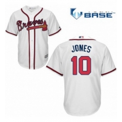Youth Majestic Atlanta Braves 10 Chipper Jones Authentic White Home Cool Base MLB Jersey