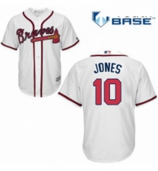 Youth Majestic Atlanta Braves 10 Chipper Jones Replica White Home Cool Base MLB Jersey