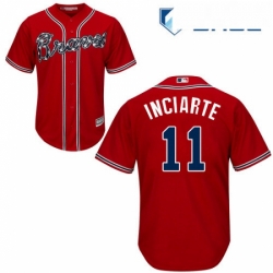 Youth Majestic Atlanta Braves 11 Ender Inciarte Authentic Red Alternate Cool Base MLB Jersey 