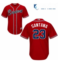 Youth Majestic Atlanta Braves 23 Danny Santana Authentic Red Alternate Cool Base MLB Jersey 