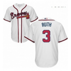 Youth Majestic Atlanta Braves 3 Babe Ruth Replica White Home Cool Base MLB Jersey