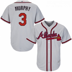 Youth Majestic Atlanta Braves 3 Dale Murphy Authentic Grey Road Cool Base MLB Jersey