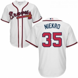 Youth Majestic Atlanta Braves 35 Phil Niekro Authentic White Home Cool Base MLB Jersey