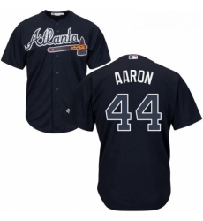 Youth Majestic Atlanta Braves 44 Hank Aaron Authentic Blue Alternate Road Cool Base MLB Jersey