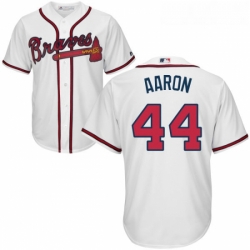 Youth Majestic Atlanta Braves 44 Hank Aaron Authentic White Home Cool Base MLB Jersey