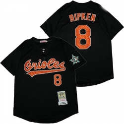 Baltimore Orioles 8 Cal Ripken Jr Black 1993 Cooperstown Collection Jersey