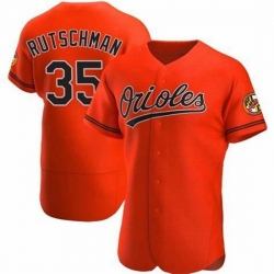 Men Baltimore Oriole #35 Adley Rutschman Orange Flex Base Stitched Baseball jersey