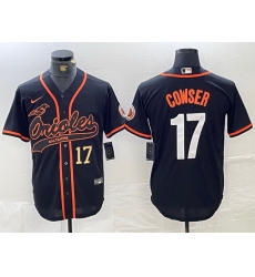 Men Baltimore Orioles 17 Colton Cowser Black 2023 City Connect Cool Base Stitched Baseball Jersey 4