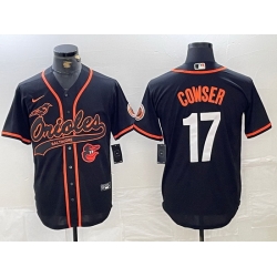 Men Baltimore Orioles 17 Colton Cowser Black 2023 City Connect Cool Base Stitched Baseball Jersey 5