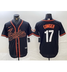 Men Baltimore Orioles 17 Colton Cowser Black 2023 City Connect Cool Base Stitched Baseball Jersey 6