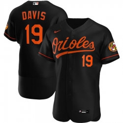 Men Baltimore Orioles 19 Chris Davis Men Nike Black Alternate 2020 Flex Base Player MLB Jersey