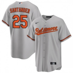 Men Baltimore Orioles 25 Anthony Santander Grey Cool Base Stitched Jersey
