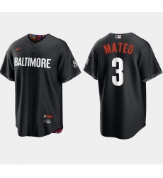 Men Baltimore Orioles 3 Jorge Mateo Black 2023 City Connect Cool Base Stitched Baseball Jersey