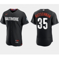 Men Baltimore Orioles 35 Adley Rutschman Black 2023 City Connect Flex Base Stitched Baseball Jersey
