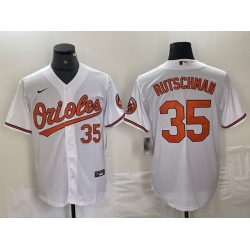 Men Baltimore Orioles 35 Adley Rutschman White 2024 Home Limited Cool Base Stitched Baseball Jersey