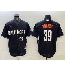 Men Baltimore Orioles 39 Corbin Burnes Black 2023 City Connect Cool Base Stitched Baseball Jersey 1