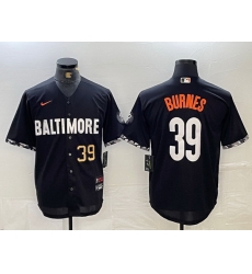 Men Baltimore Orioles 39 Corbin Burnes Black 2023 City Connect Cool Base Stitched Baseball Jersey 2