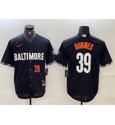 Men Baltimore Orioles 39 Corbin Burnes Black 2023 City Connect Cool Base Stitched Baseball Jersey 4