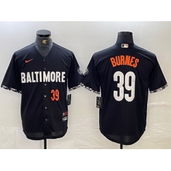 Men Baltimore Orioles 39 Corbin Burnes Black 2023 City Connect Cool Base Stitched Baseball Jersey 4