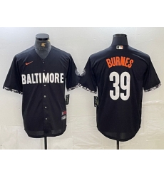 Men Baltimore Orioles 39 Corbin Burnes Black 2023 City Connect Cool Base Stitched Baseball Jersey