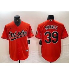 Men Baltimore Orioles 39 Corbin Burnes Orange Cool Base Stitched Jersey
