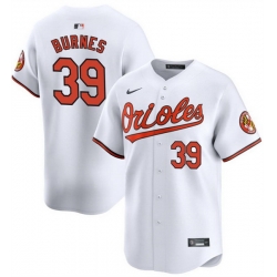 Men Baltimore Orioles 39 Corbin Burnes White 2024 Home Limited Cool Base Stitched Baseball Jersey