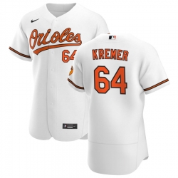 Men Baltimore Orioles 64 Dean Kremer Men Nike White Home 2020 Flex Base Player MLB Jersey