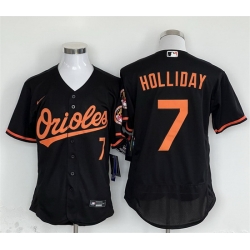 Men Baltimore Orioles 7 Jackson Holliday Black Flex Base Stitched Baseball Jersey