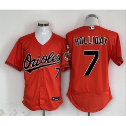 Men Baltimore Orioles 7 Jackson Holliday Orange Flex Base Stitched Baseball Jersey