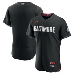 Men Baltimore Orioles Baltimore Orioles Blank Black 2023 City Connect Flex Base Stitched Baseball Jersey