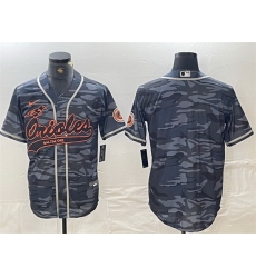 Men Baltimore Orioles Blank Gray Camo Cool Base Stitched Jersey