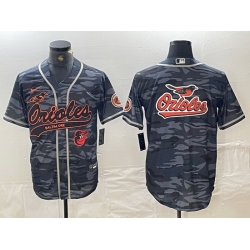 Men Baltimore Orioles Gray Team Big Logo Cool Base Stitched Jersey 11