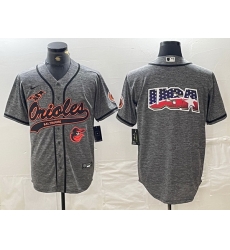 Men Baltimore Orioles Gray Team Big Logo Cool Base Stitched Jersey 6