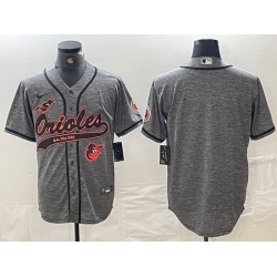 Men Baltimore Orioles Gray Team Big Logo Cool Base Stitched Jersey 9