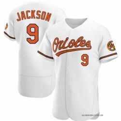 Men Baltimore Orioles Reggie Jackson #9 White Flex base MLB Jersey