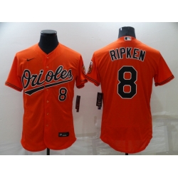 Men Nike Baltimore Orioles 8 Cal Ripken Jr Orange Flex Base Player MLB Jersey