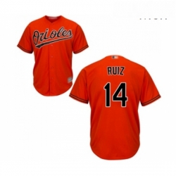 Mens Baltimore Orioles 14 Rio Ruiz Replica Orange Alternate Cool Base Baseball Jersey 