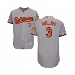 Mens Baltimore Orioles 3 Cedric Mullins Grey Road Flex Base Authentic Collection Baseball Jersey