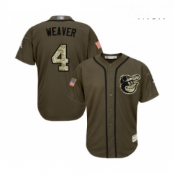 Mens Baltimore Orioles 4 Earl Weaver Authentic Green Salute to Service Baseball Jersey 