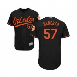 Mens Baltimore Orioles 57 Hanser Alberto Black Alternate Flex Base Authentic Collection Baseball Jersey