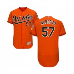 Mens Baltimore Orioles 57 Hanser Alberto Orange Alternate Flex Base Authentic Collection Baseball Jersey