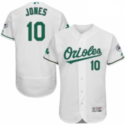 Mens Majestic Baltimore Orioles 10 Adam Jones White Celtic Flexbase Authentic Collection MLB Jersey
