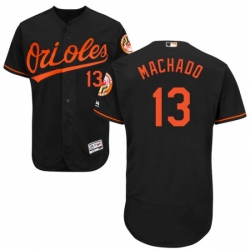 Mens Majestic Baltimore Orioles 13 Manny Machado Black Alternate Flex Base Authentic Collection MLB  Jersey