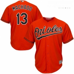 Mens Majestic Baltimore Orioles 13 Manny Machado Replica Orange Alternate Cool Base MLB Jersey