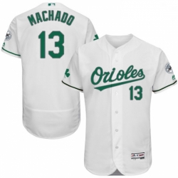 Mens Majestic Baltimore Orioles 13 Manny Machado White Celtic Flexbase Authentic Collection MLB Jersey