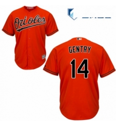 Mens Majestic Baltimore Orioles 14 Craig Gentry Replica Orange Alternate Cool Base MLB Jersey 