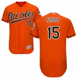 Mens Majestic Baltimore Orioles 15 Chance Sisco Orange Alternate Flex Base Authentic Collection MLB Jersey