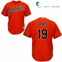 Mens Majestic Baltimore Orioles 19 Chris Davis Replica Orange Alternate Cool Base MLB Jersey