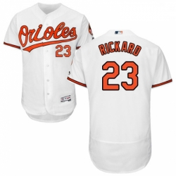 Mens Majestic Baltimore Orioles 23 Joey Rickard White Home Flex Base Authentic Collection MLB Jersey