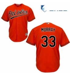 Mens Majestic Baltimore Orioles 33 Eddie Murray Replica Orange Alternate Cool Base MLB Jersey